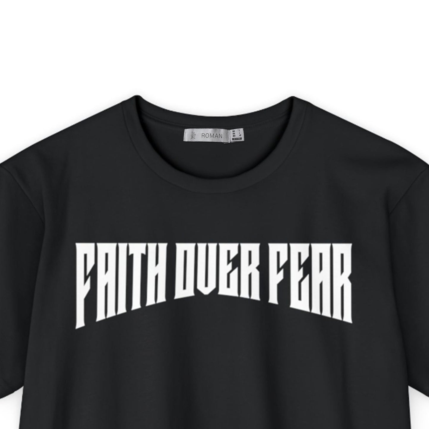 Faith Over Fear Statement Tee – Black
