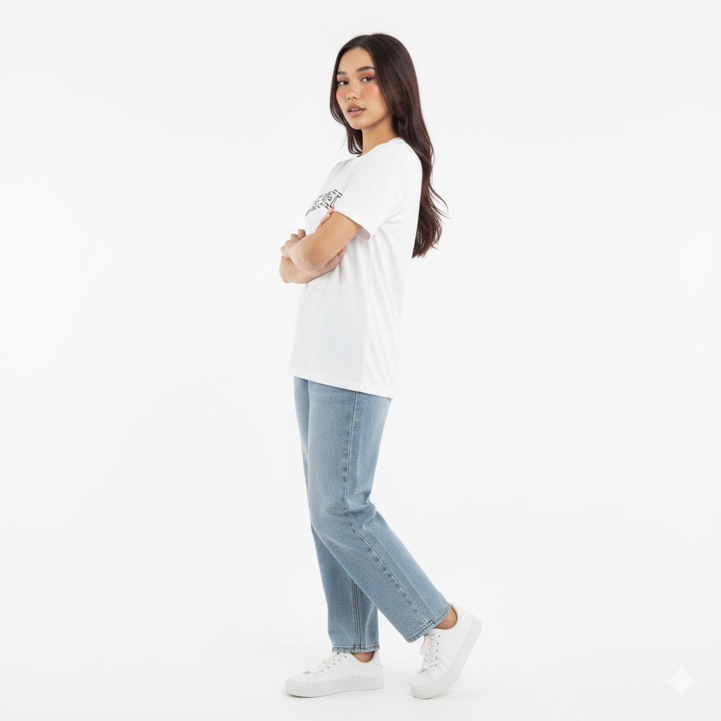 Blessed Arch Lettering Tee – White