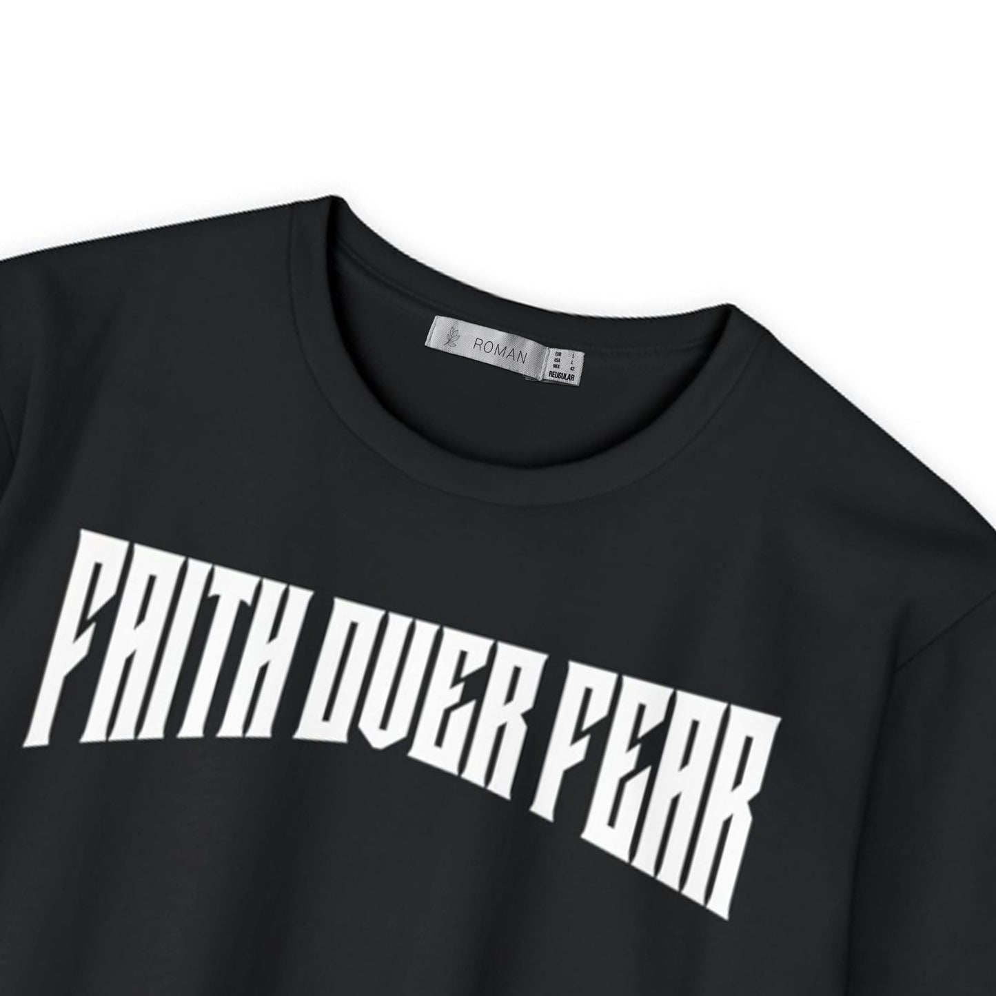 Faith Over Fear Statement Tee – Black